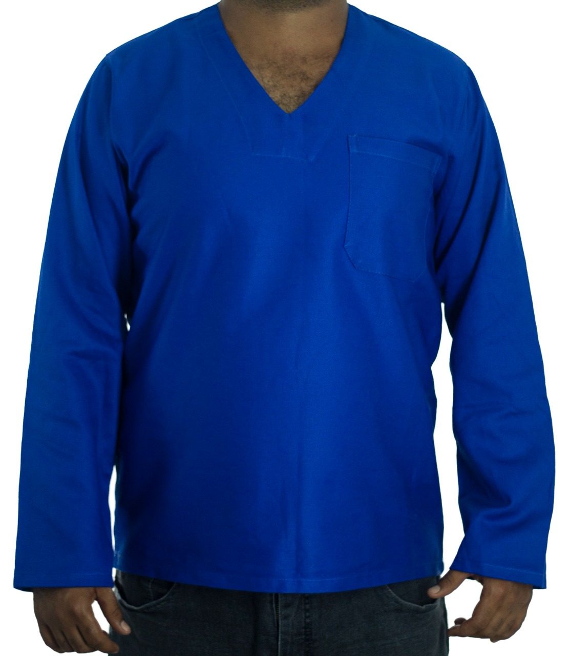 Camisa V em brim